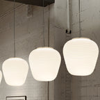 Japandi Hanglamp – Geribbeld Wit Glas – E27 | Kumo