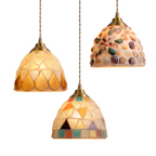 Concha Ramo | Gekleurde Retro Hanglamp – Glasoptiek & Koper – Sfeervol Warmwit Licht