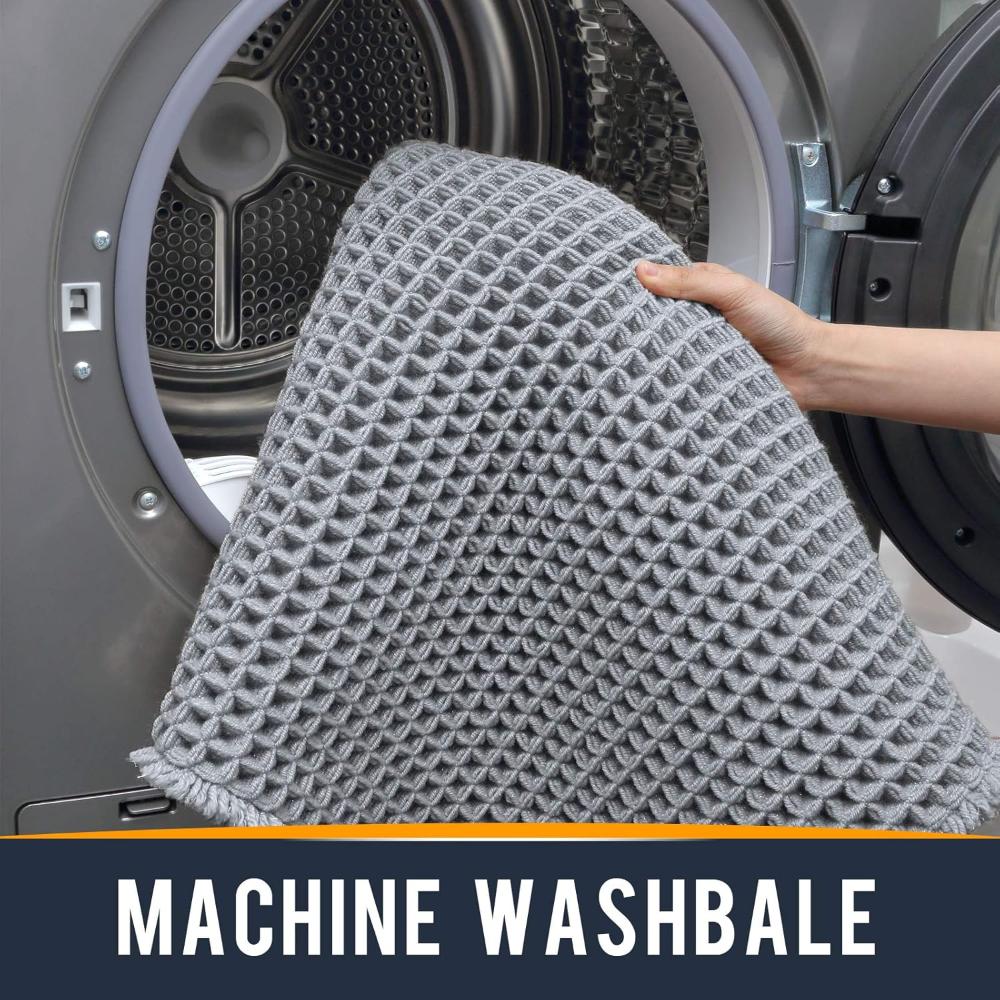 AquaWeave | Pluche Badmat met Wafelstructuur en Antislip