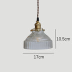 Koda | Vintage Glazen Hanglamp – Klassiek Geribbeld Glas met Luxe Koperen Fitting