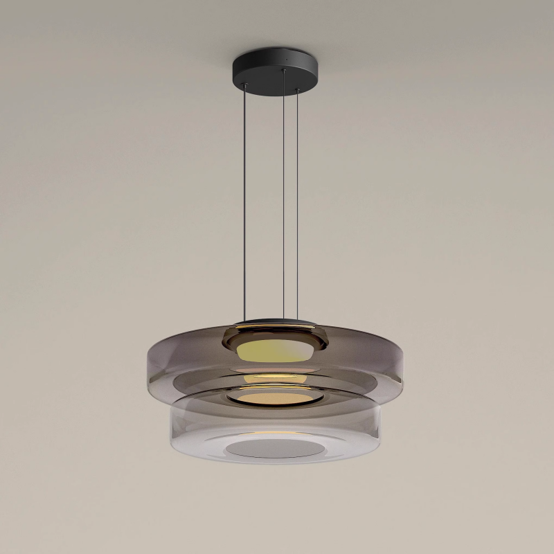 Volutea | Gelaagde Glazen Hanglamp met Warm LED Licht