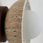 Sura | Plafondlamp van Travertin & Hout – Japandi Design