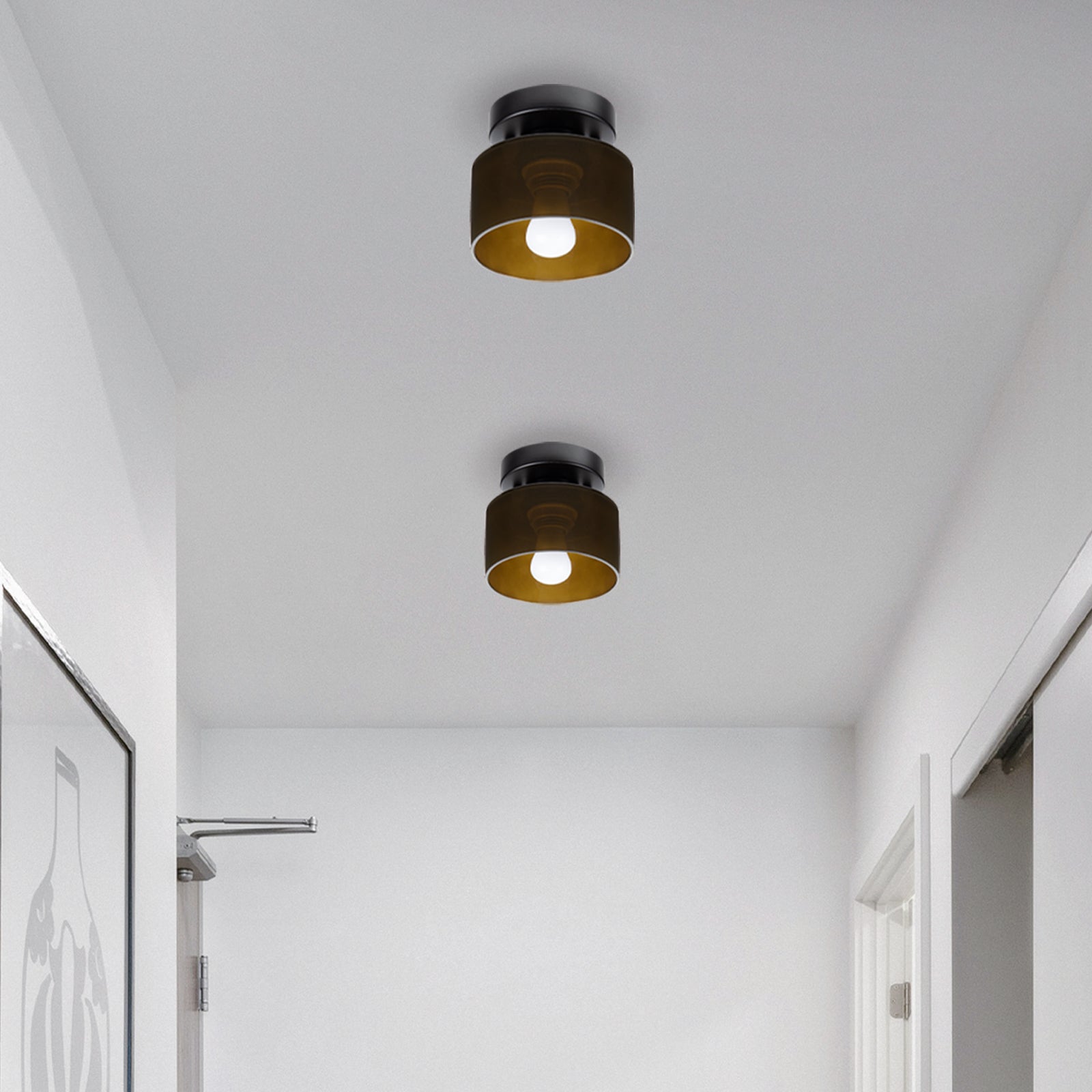 Vetro | Retro Plafondlamp van Gekleurd Glas