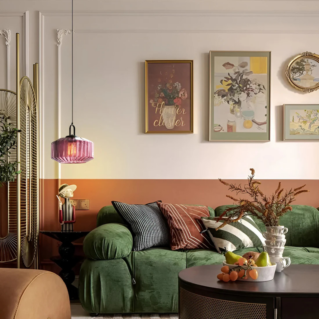 Rivelle | Retro Gekleurde Glazen Hanglamp