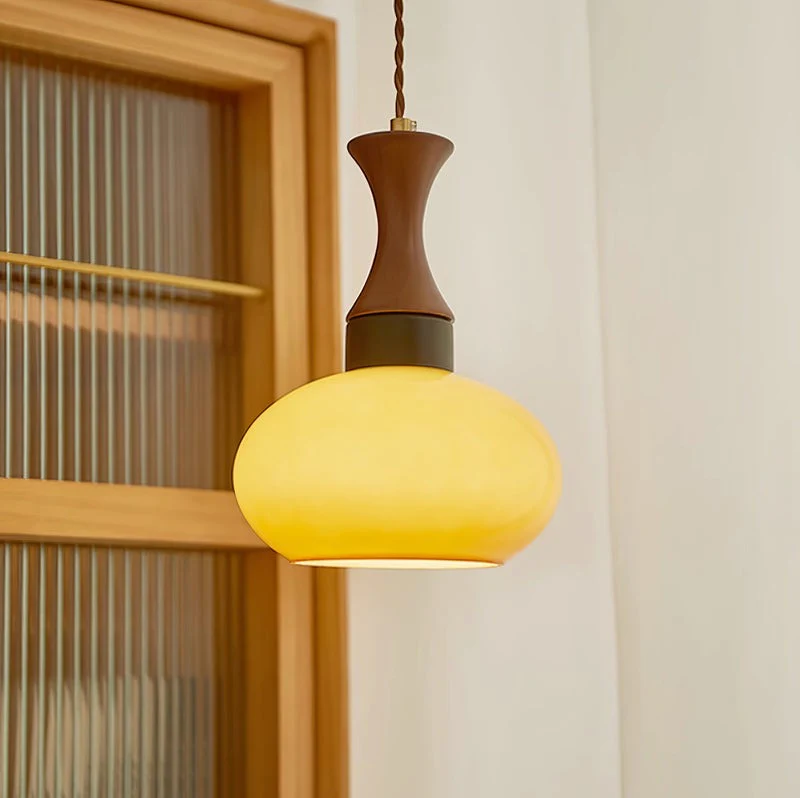 Zeylo | Retro Glas & Hout Hanglamp