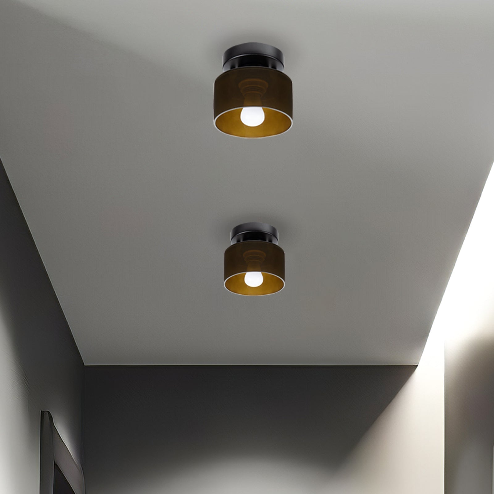 Vetro | Retro Plafondlamp van Gekleurd Glas