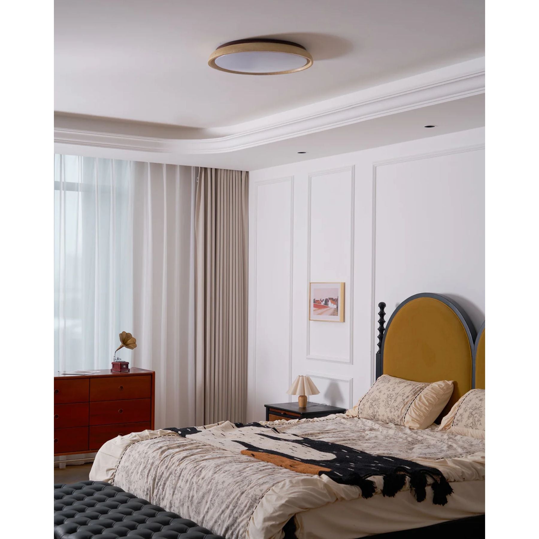 Trové | Travertijn & Hout Minimalistische Plafondlamp