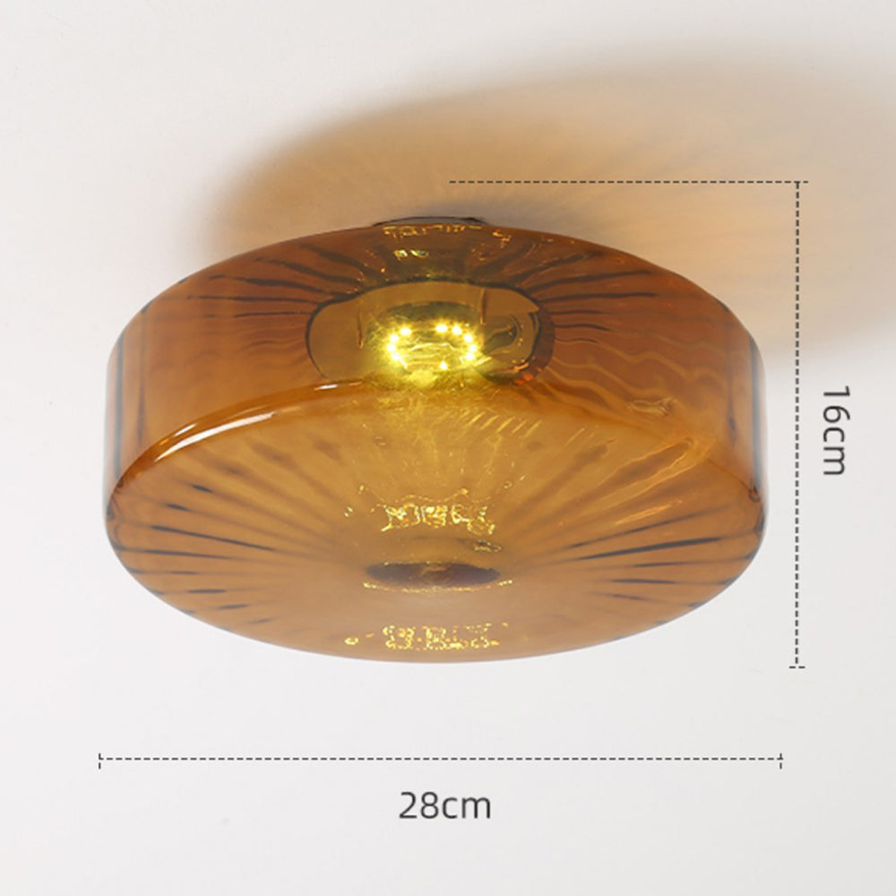 Fjord | Plafondlamp met Geribbeld Amber Glas