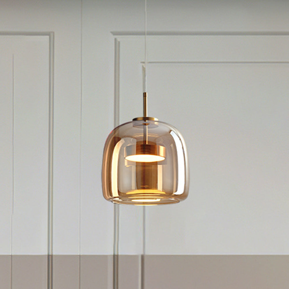 Glasel | Hanglamp van Glas & Messingdetails