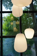 Japandi Hanglamp – Geribbeld Wit Glas – E27 | Kumo