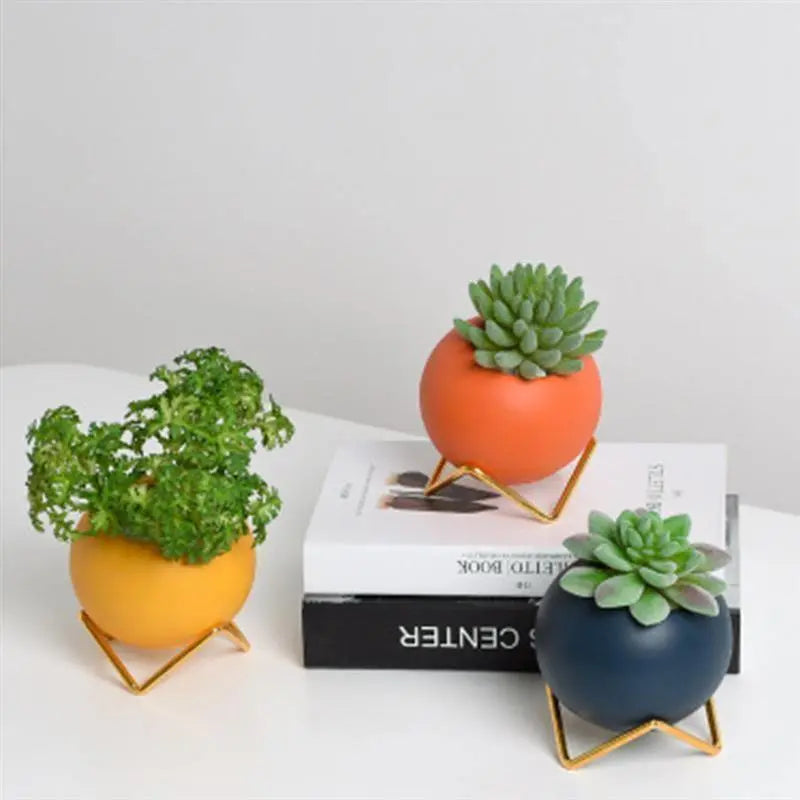 ColorNest | Moderne Keramische Plantenpot met Standaard
