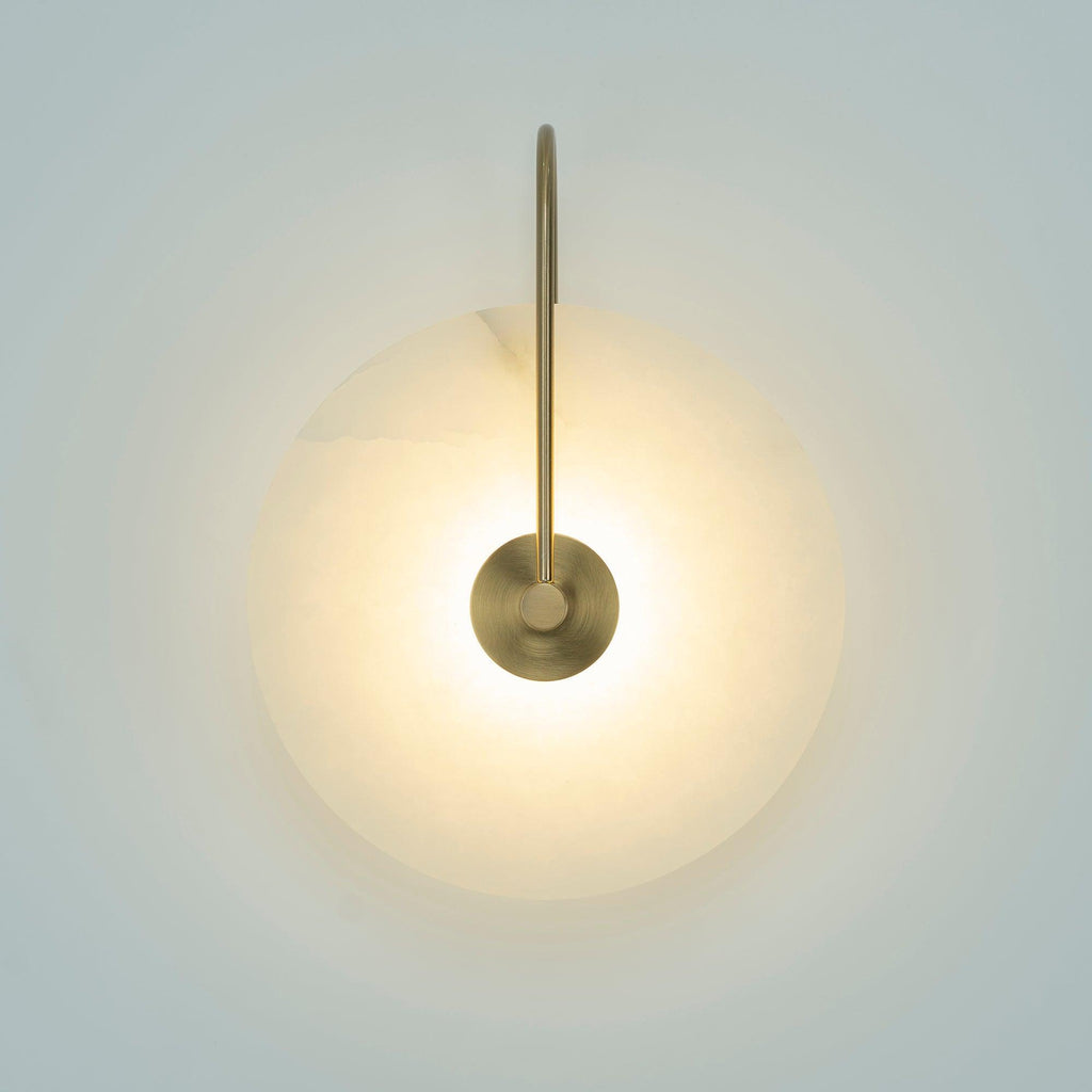 Alba | Wandlamp van Albast met Art Deco Design
