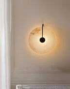 Alba | Wandlamp van Albast met Art Deco Design