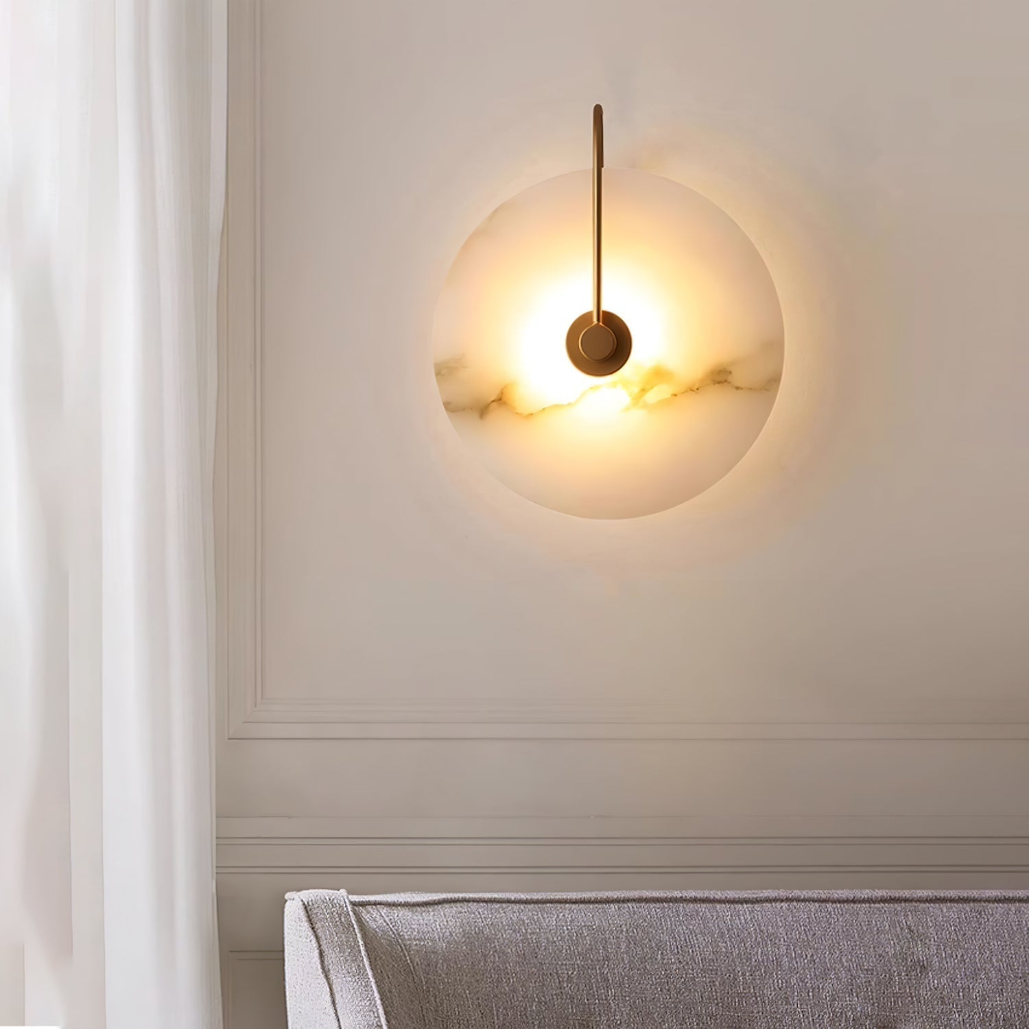 Alba | Luxe Wandlamp van Natuurlijk Albast met Art Deco Design