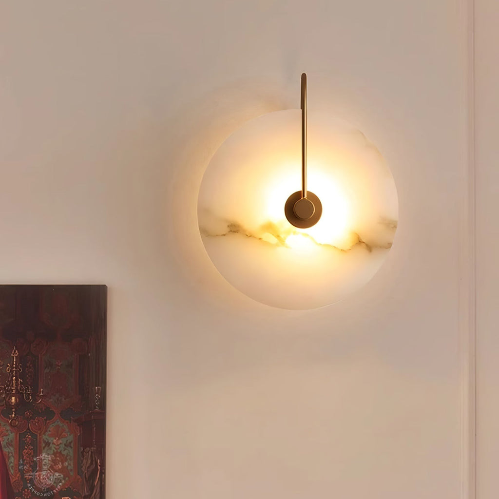 Alba | Wandlamp van Albast met Art Deco Design