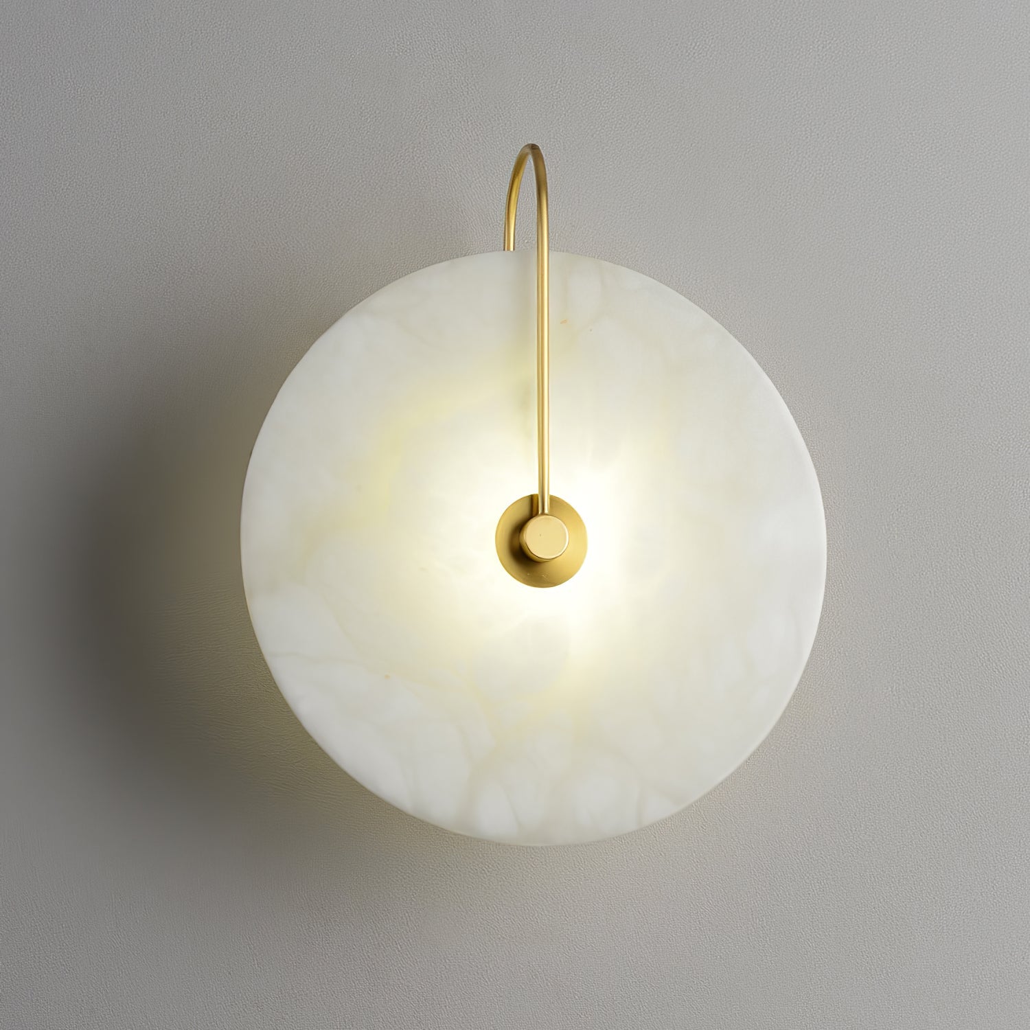 Alba | Wandlamp van Albast met Art Deco Design