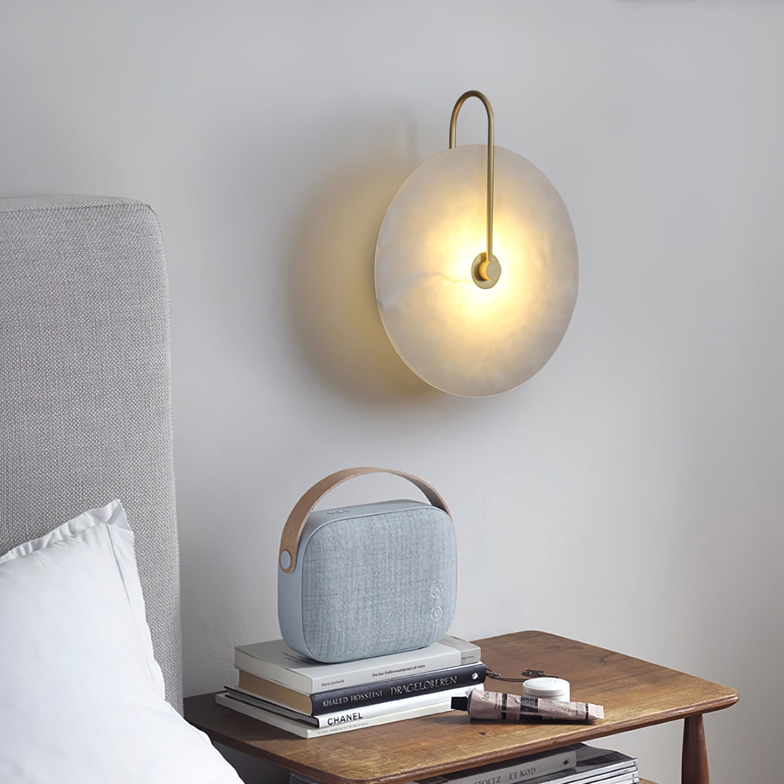 Alba | Wandlamp van Albast met Art Deco Design