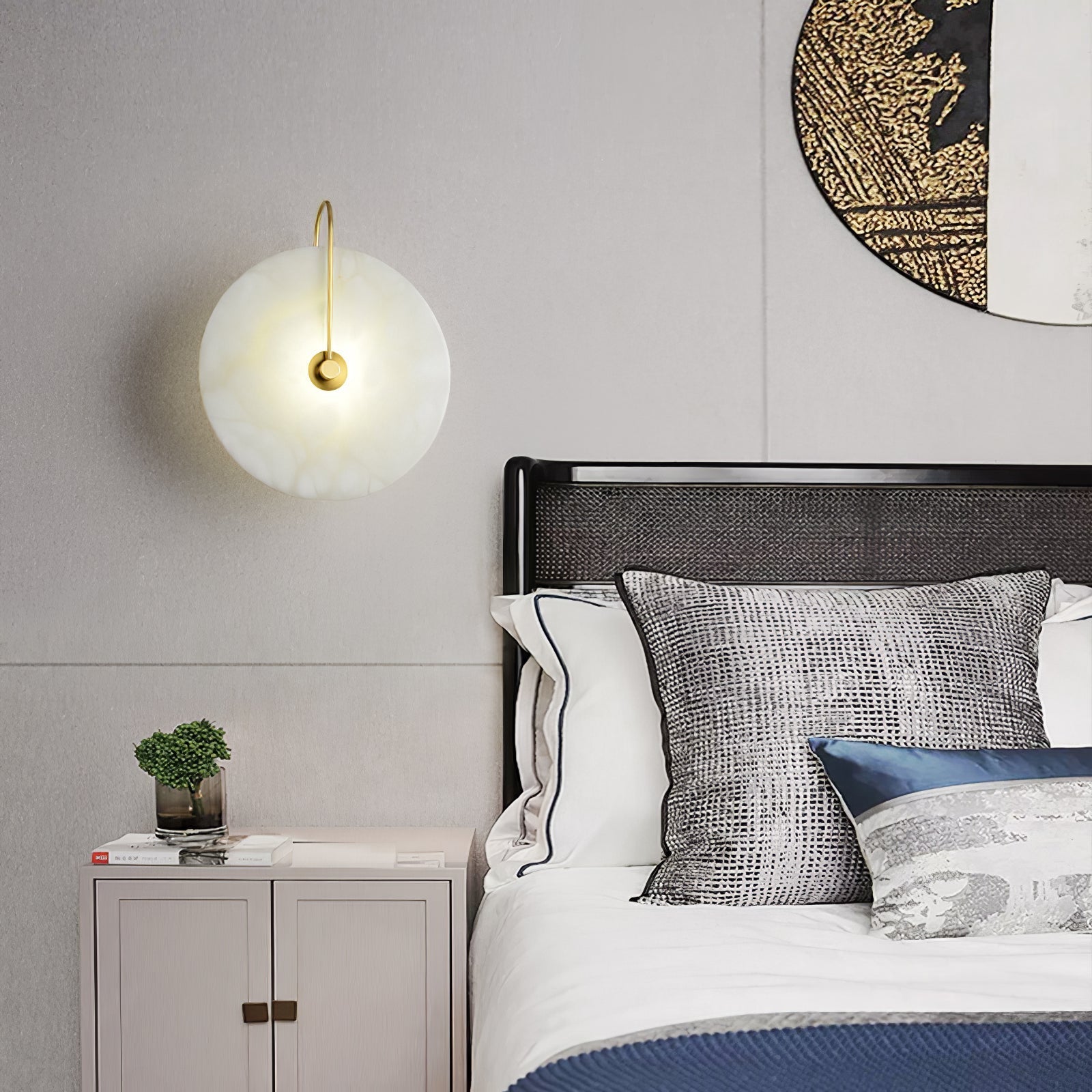 Alba | Wandlamp van Albast met Art Deco Design