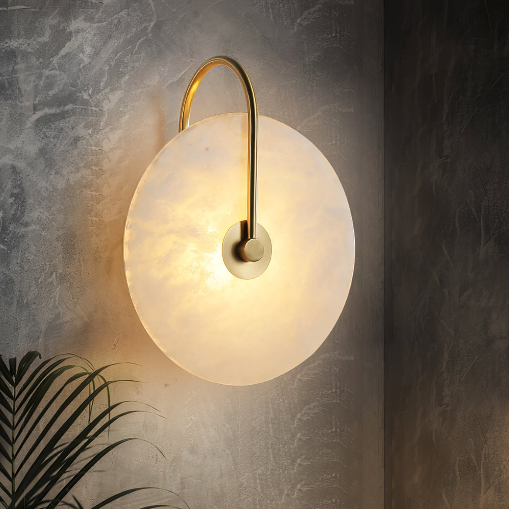 Alba | Wandlamp van Albast met Art Deco Design