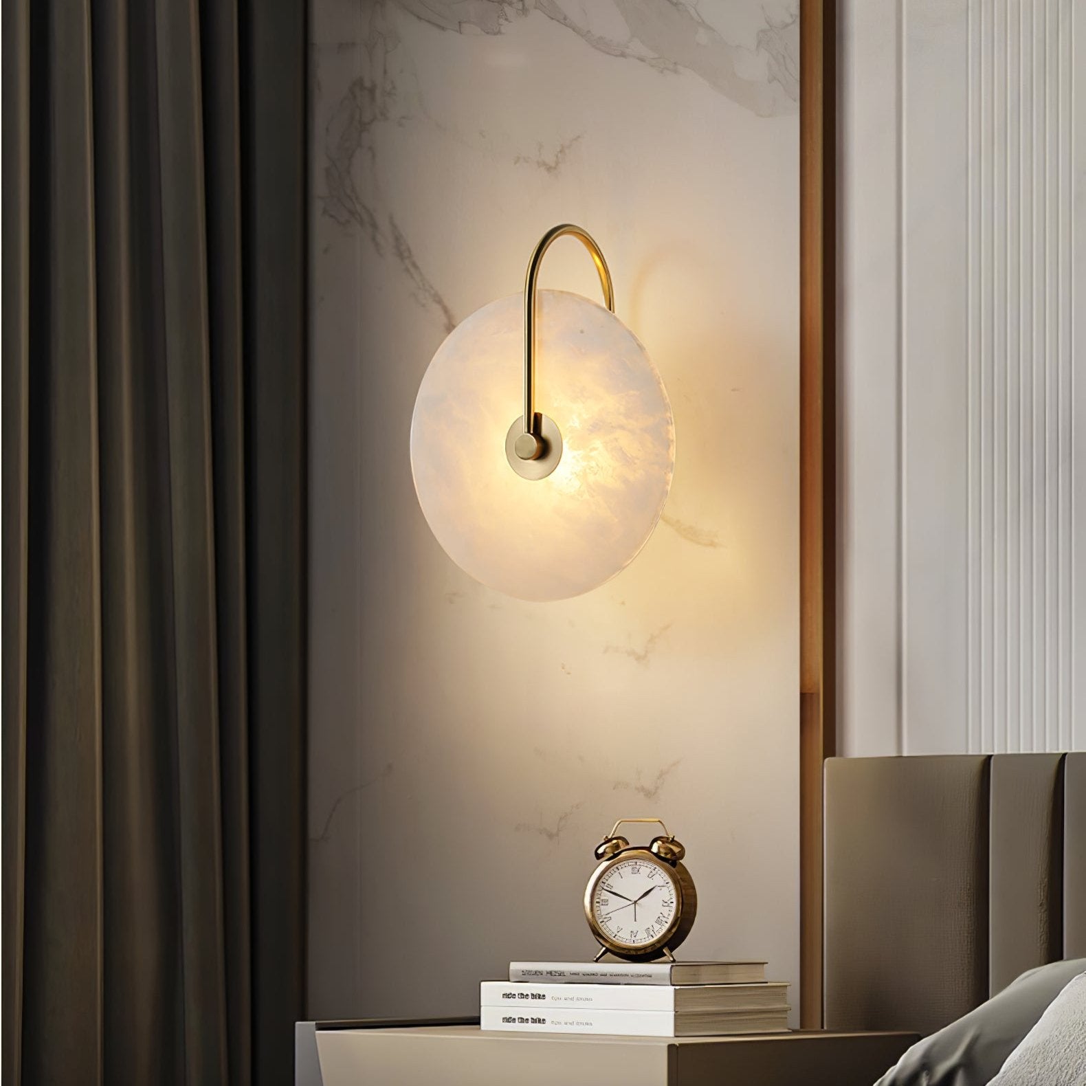 Alba | Luxe Wandlamp van Natuurlijk Albast met Art Deco Design
