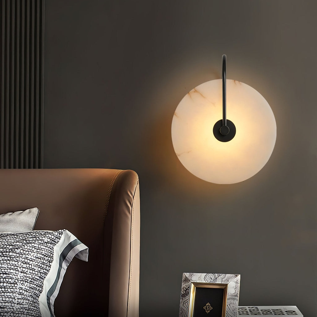 Alba | Wandlamp van Albast met Art Deco Design