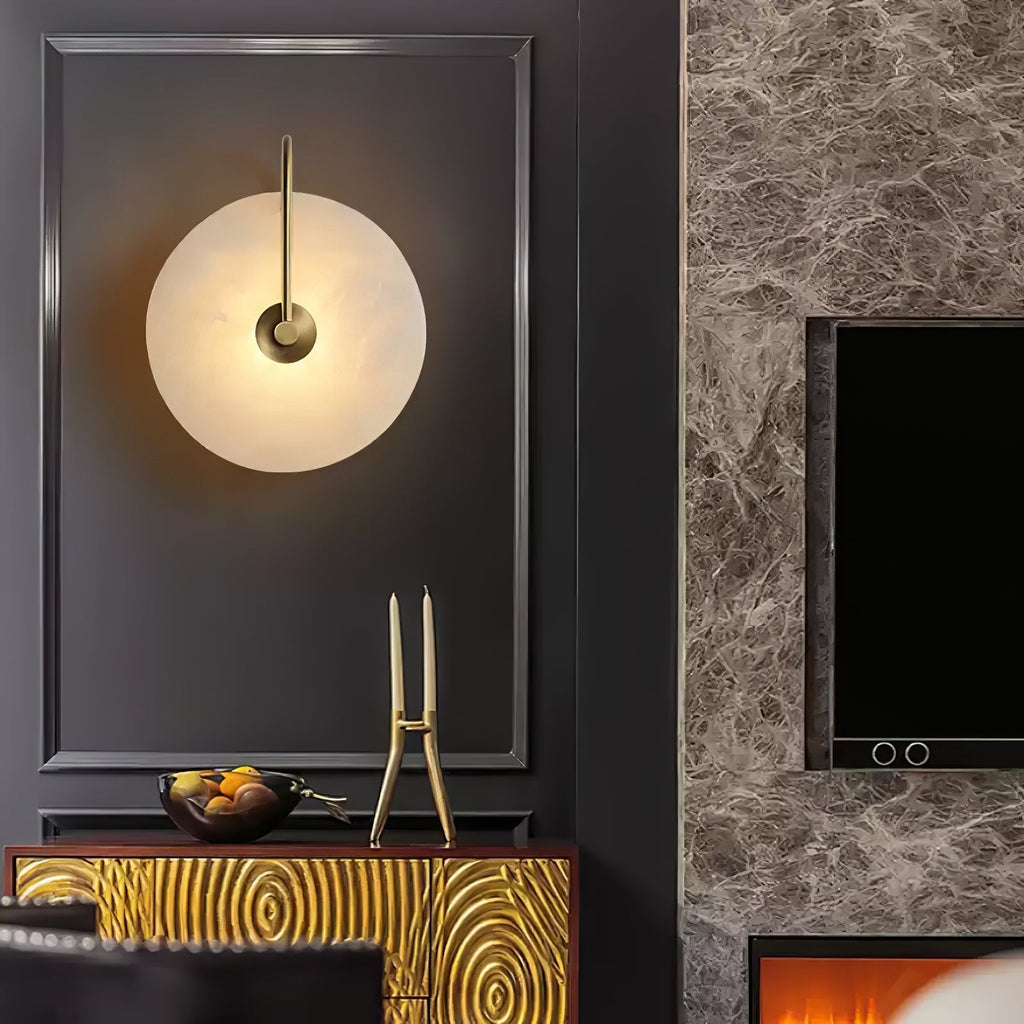 Alba | Wandlamp van Albast met Art Deco Design