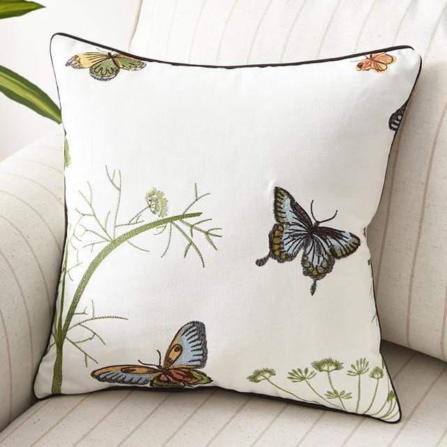 Fiori | Sierkussenhoes met Ambachtelijk Borduurwerk – Landelijke Stijl – 45x45 cm