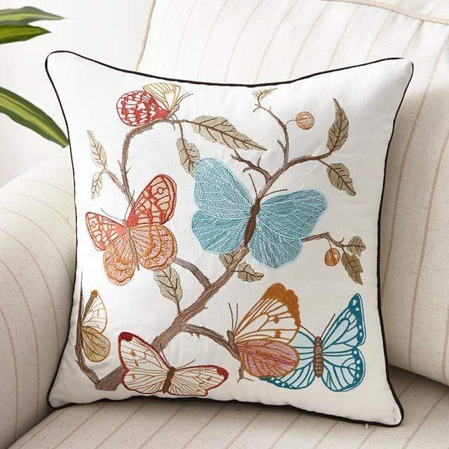 Fiori | Sierkussenhoes met Ambachtelijk Borduurwerk – Landelijke Stijl – 45x45 cm
