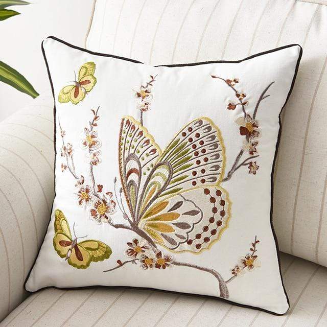Fiori | Sierkussenhoes met Ambachtelijk Borduurwerk – Landelijke Stijl – 45x45 cm