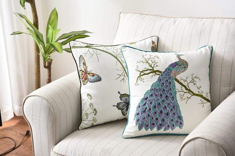 Fiori | Sierkussenhoes met Ambachtelijk Borduurwerk – Landelijke Stijl – 45x45 cm
