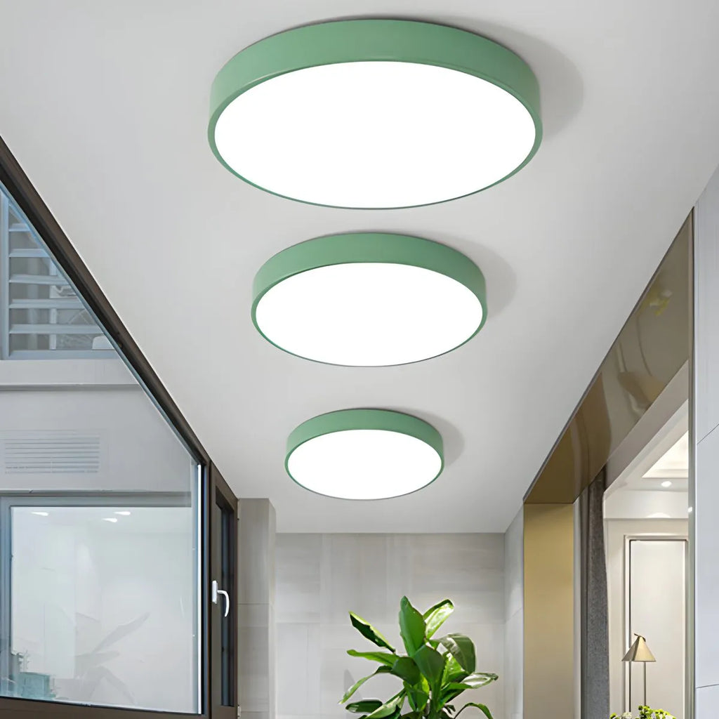 Platte LED Plafondlamp – Kleurrijk Design – Rond | Pastello