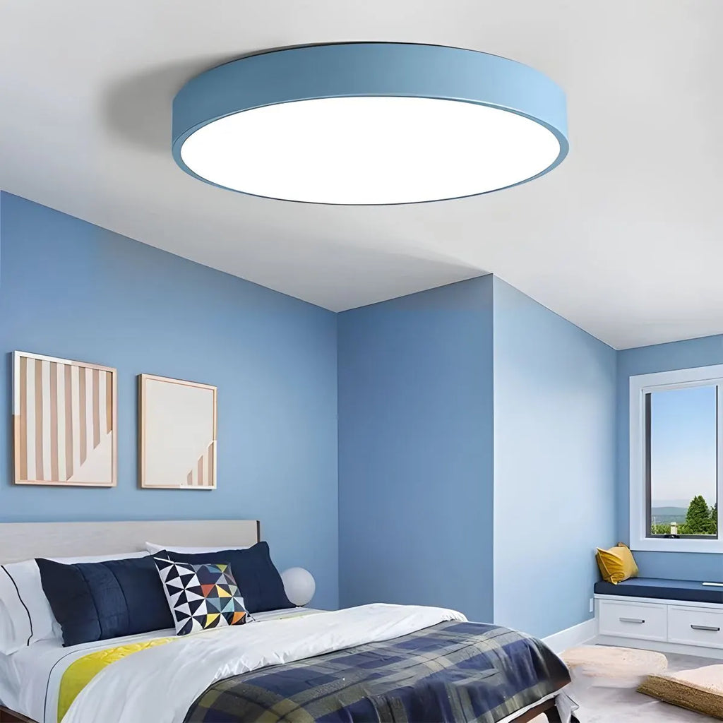 Platte LED Plafondlamp – Kleurrijk Design – Rond | Pastello
