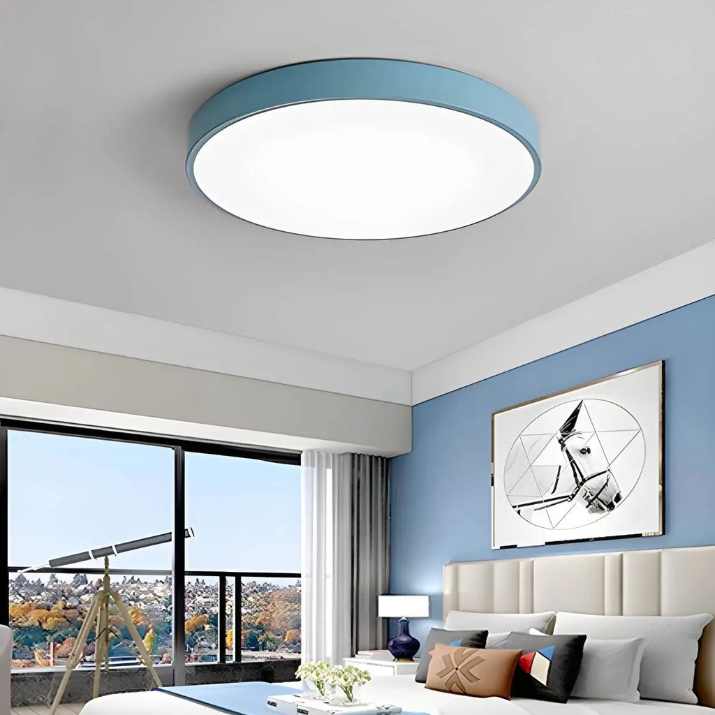 Platte LED Plafondlamp – Kleurrijk Design – Rond | Pastello