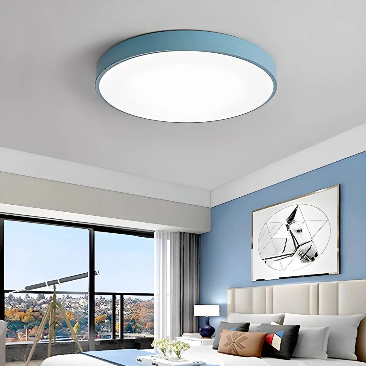 Platte LED Plafondlamp – Kleurrijk Design – Rond | Pastello