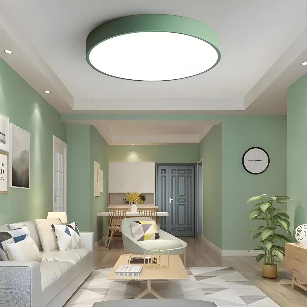 Platte LED Plafondlamp – Kleurrijk Design – Rond | Pastello
