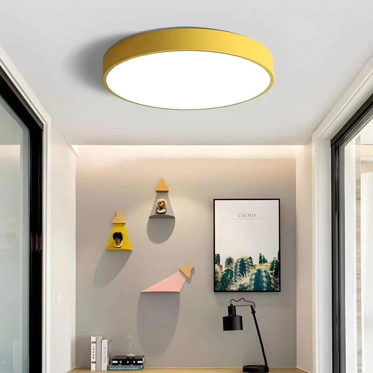 Platte LED Plafondlamp – Kleurrijk Design – Rond | Pastello