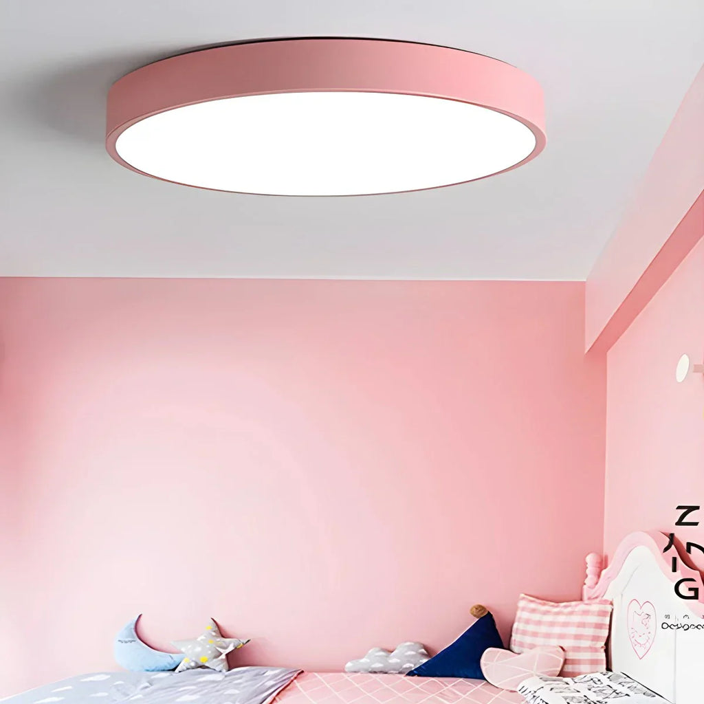 Platte LED Plafondlamp – Kleurrijk Design – Rond | Pastello