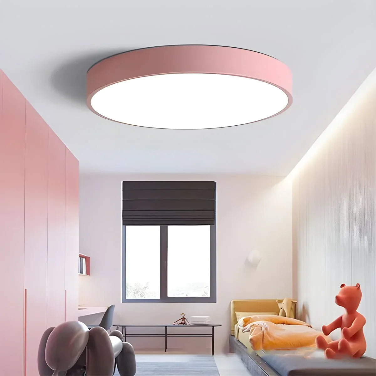 Platte LED Plafondlamp – Kleurrijk Design – Rond | Pastello