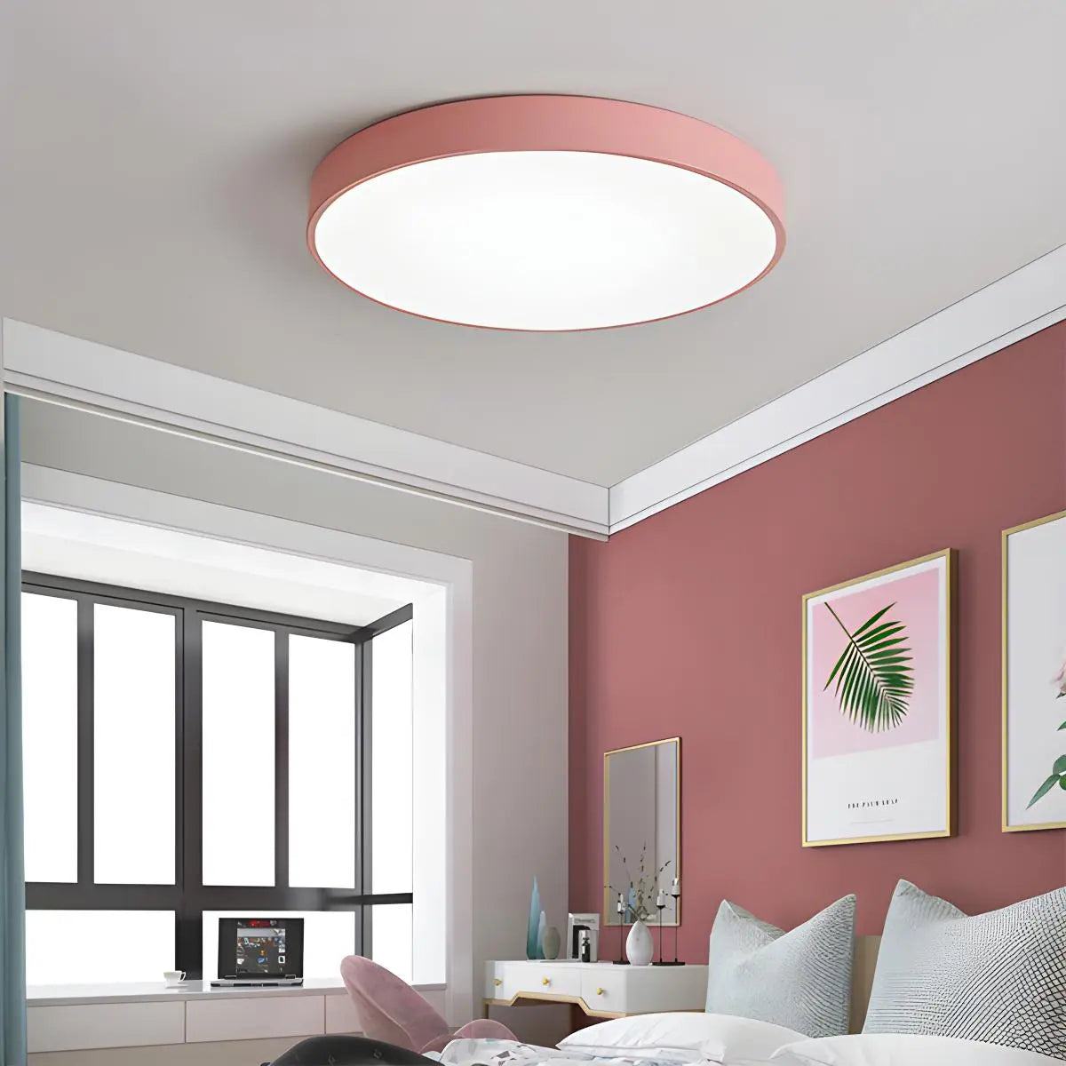 Platte LED Plafondlamp – Kleurrijk Design – Rond | Pastello