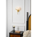 Messing Wandlamp met Natuurlijk Albast | Scepter