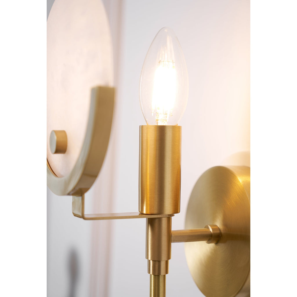 Messing Wandlamp met Natuurlijk Albast | Scepter