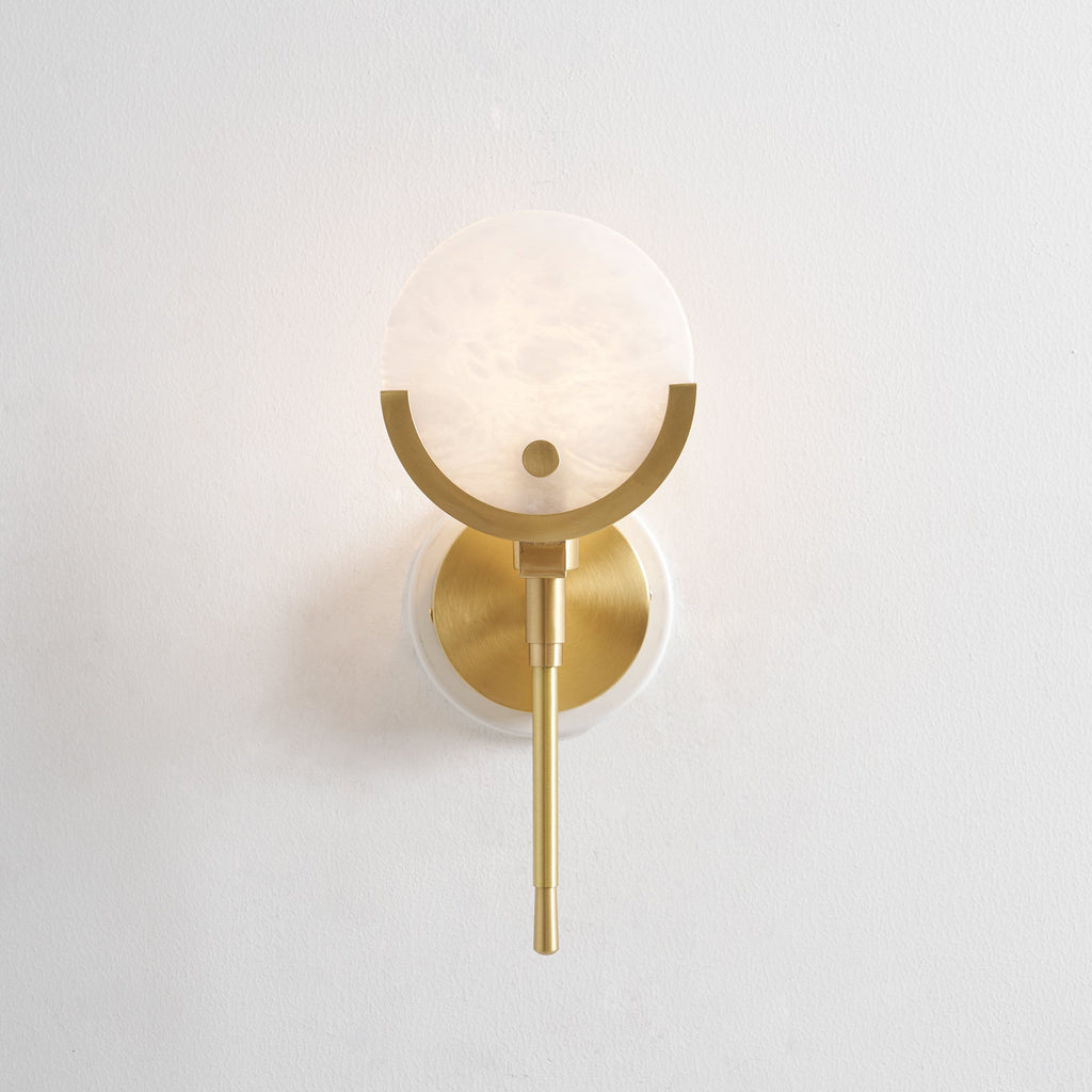 Messing Wandlamp met Natuurlijk Albast | Scepter