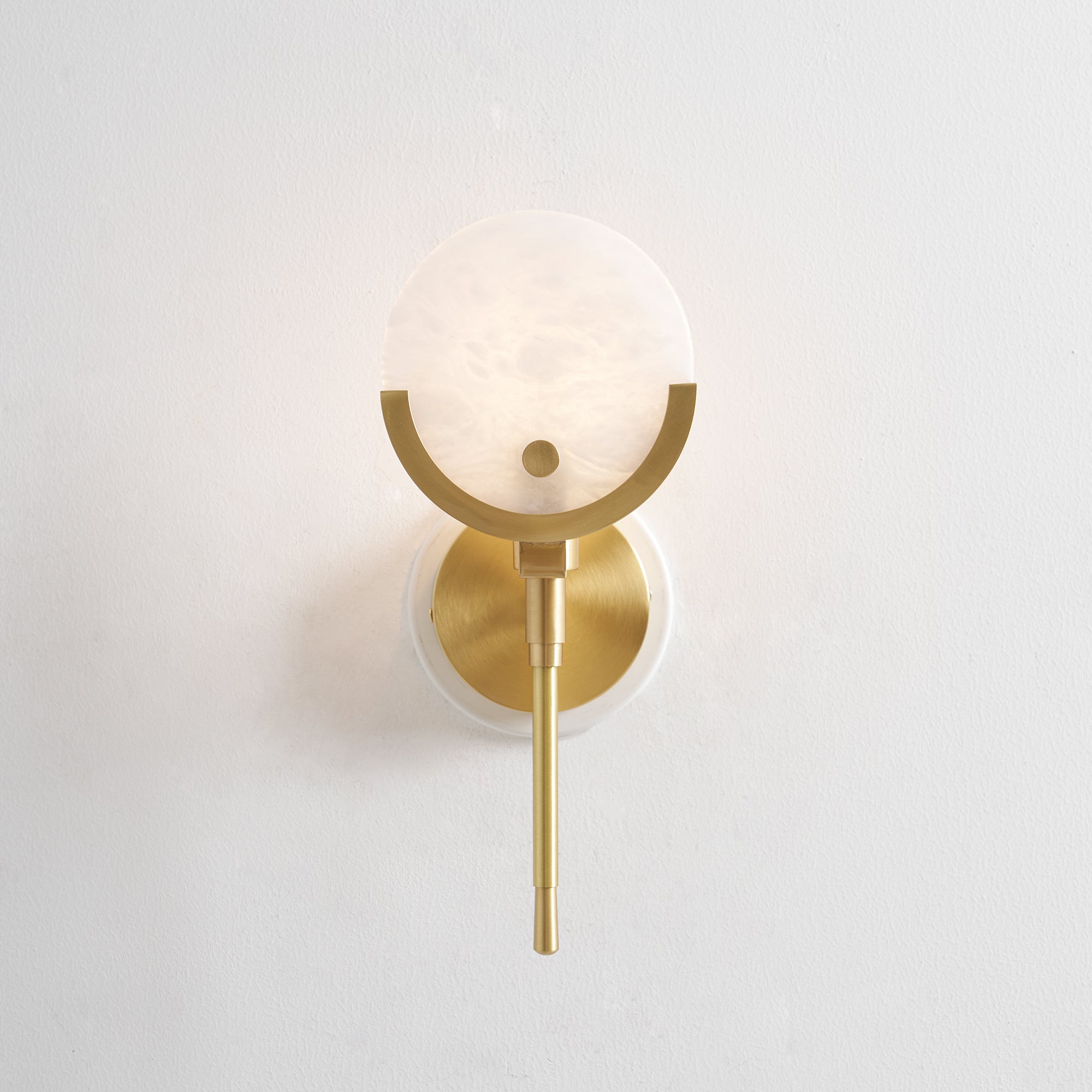 Messing Wandlamp met Natuurlijk Albast | Scepter