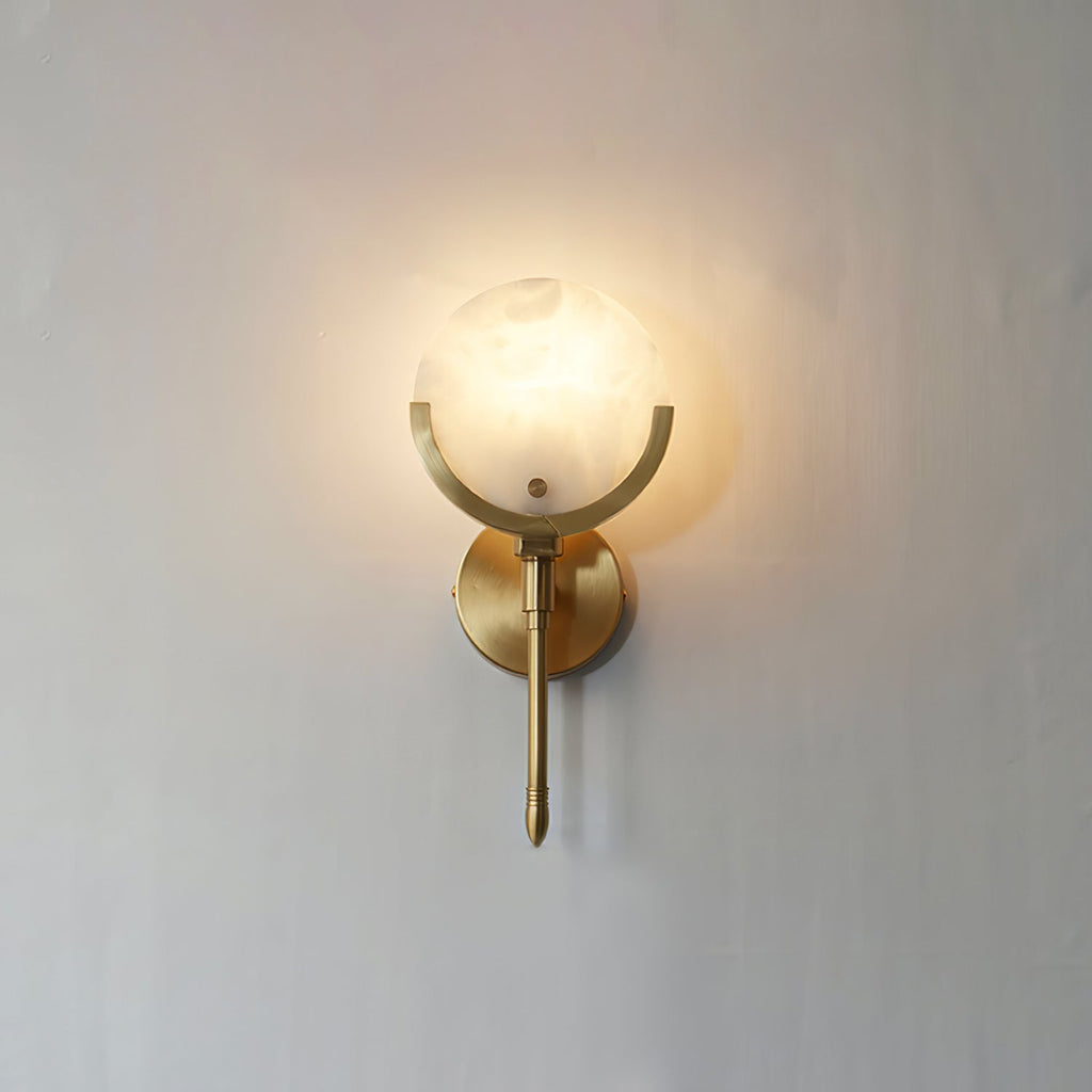 Messing Wandlamp met Natuurlijk Albast | Scepter