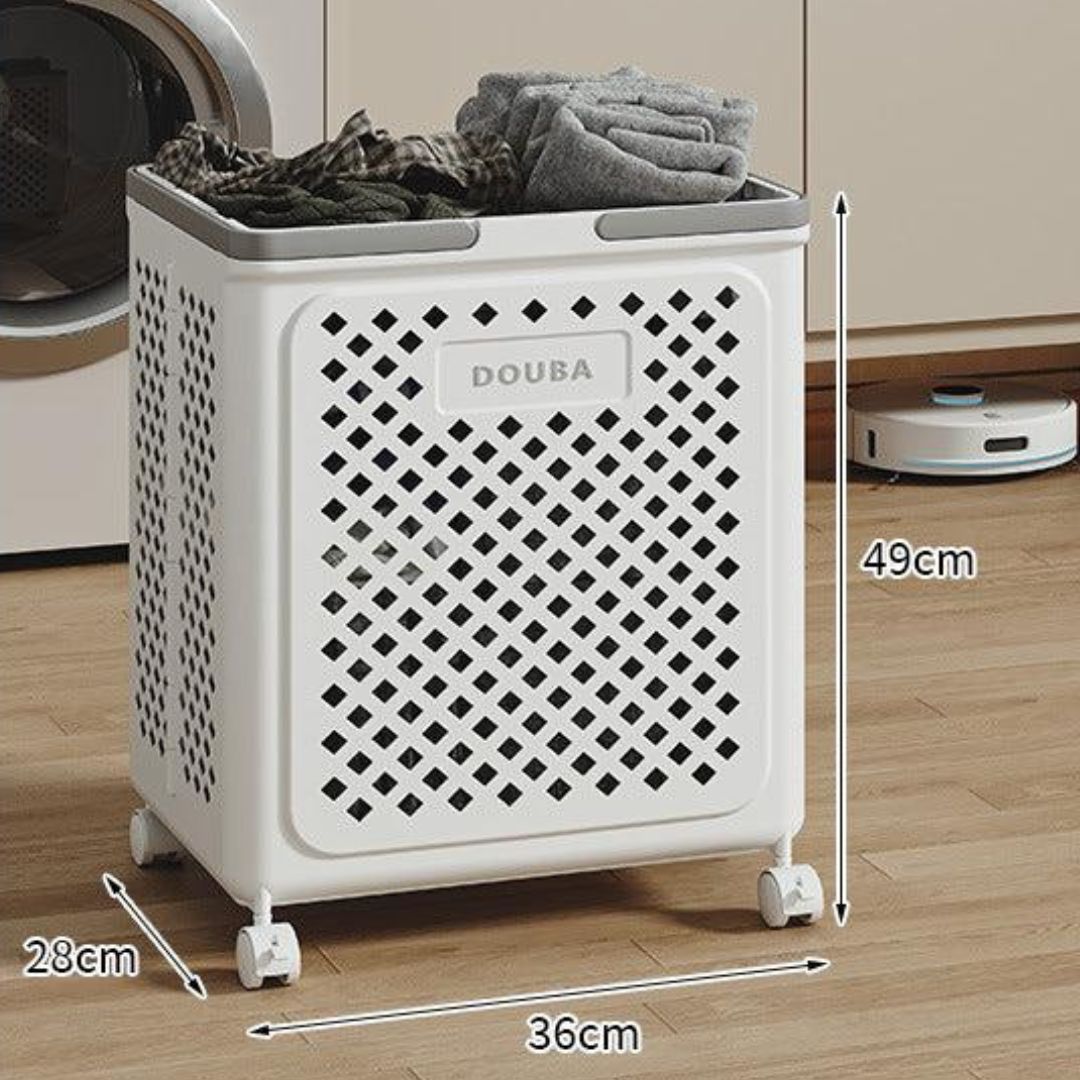 Smidig | Opvouwbare Wasmand met Wieltjes – Ruimtebesparend & Mobiel Design