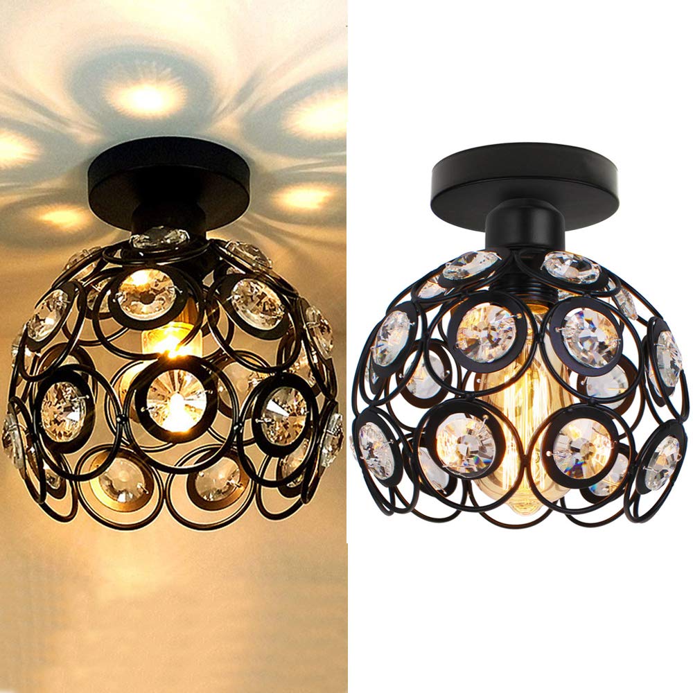 Bijou | Compacte Plafondlamp met Kristallen – Sfeervol Lichtpatroon
