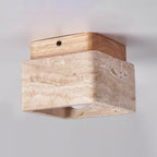 Kald | Plafond- of Wandlamp – Travertin & Hout – Compact Design