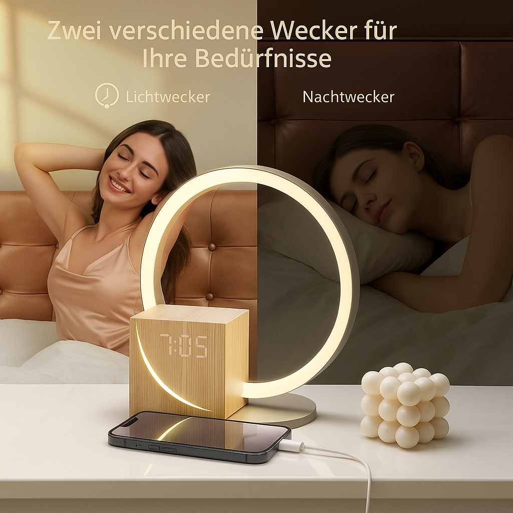 AlbaSerena | Slimme Zonsopgangwekker – LED Lichtsimulatie – Natuurgeluiden