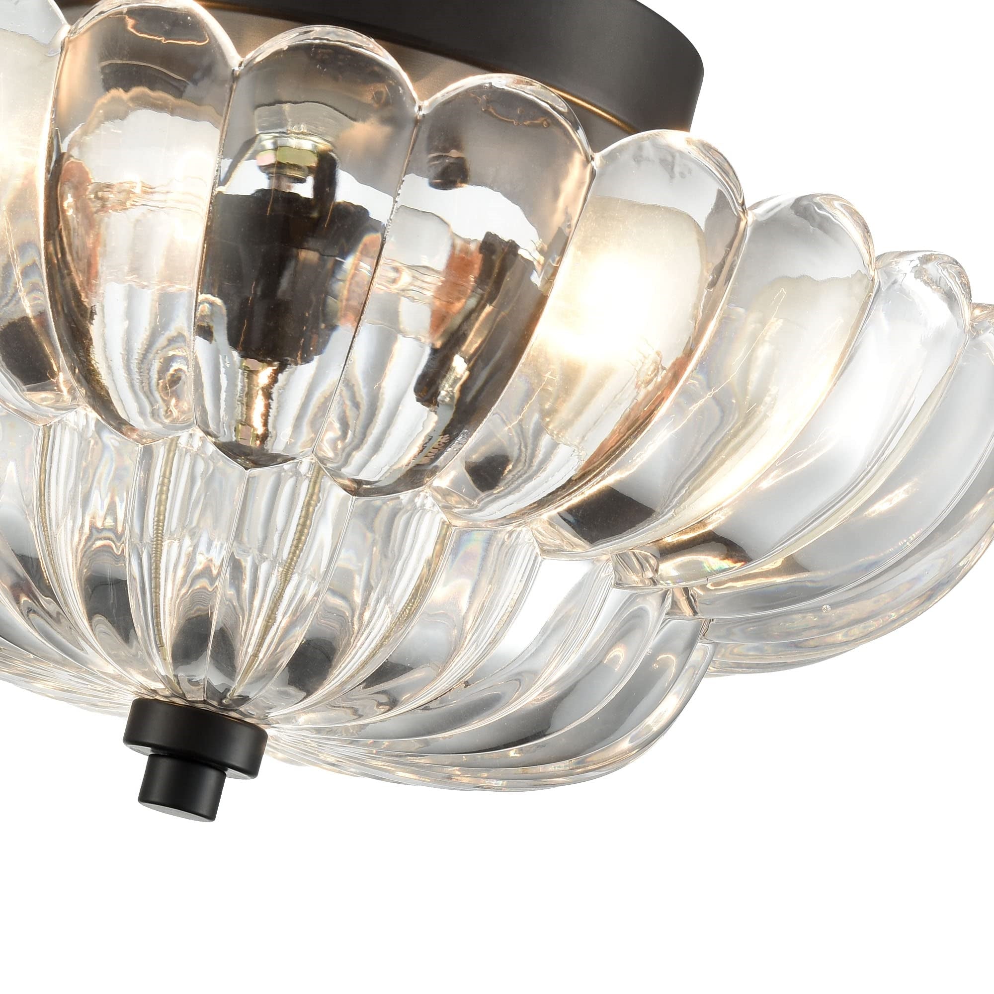Artisanze | Plafondlamp met Retro Geribbeld Glas