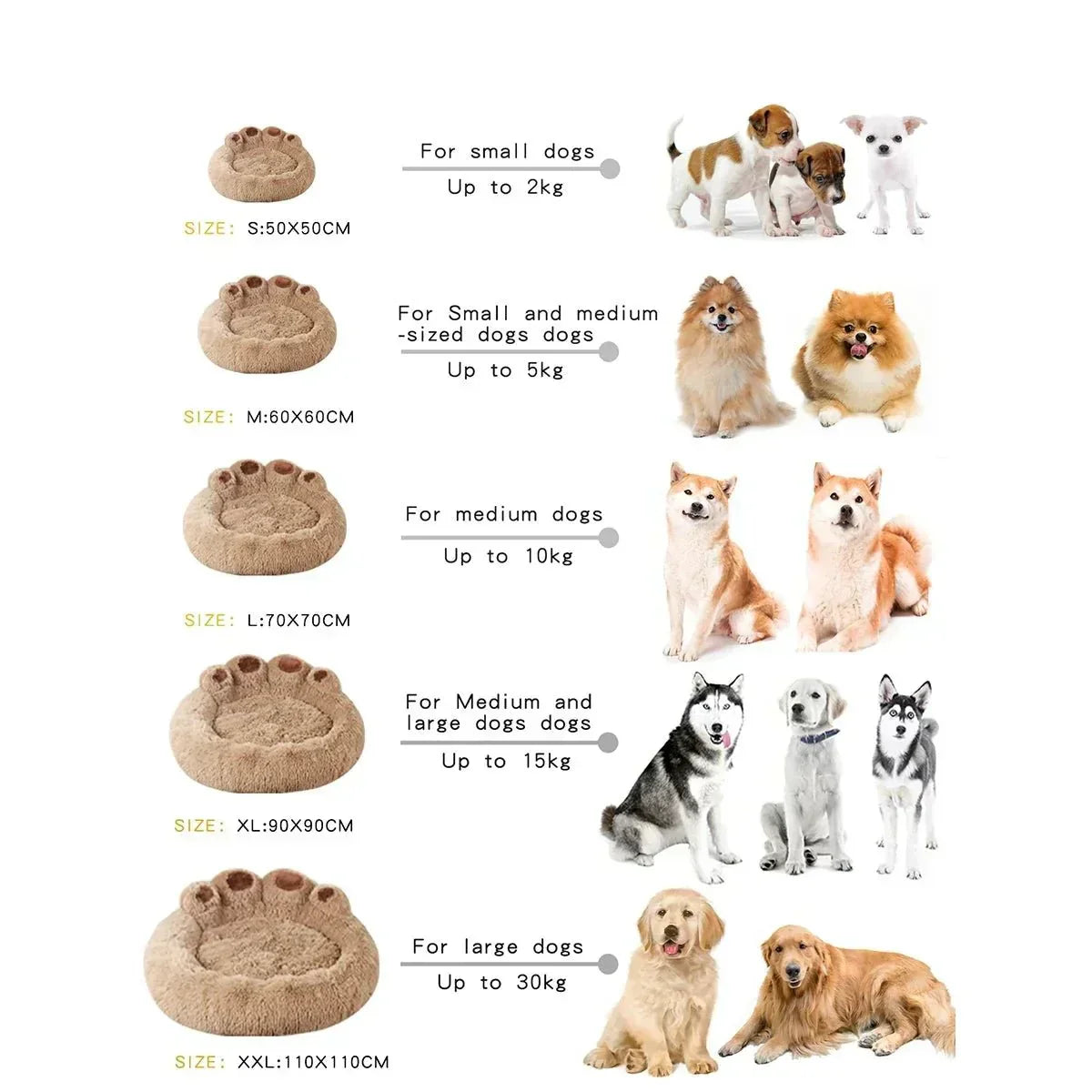 Zampa | Orthopedisch Anti-Stress Hondenbed – Pluche Poot-Design met Gewrichtsondersteuning